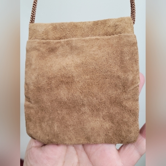 Vintage Tan Suede Zippered  Change Purse - Picture 4 of 8